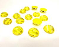 Vintage Swarovski Yellow Cabochons, 13mm Crystal Foiled Flatbacks