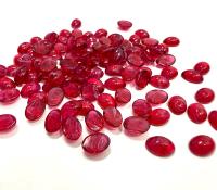 Swarovski Ruby Givre Glass Cabochons, Vintage Oval Flat Back, 7x5 mm