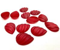 Swarovski 18x13 mm Vintage Matt Siam unfoiled Flat Back Pear Cabochon 2/6 Pieces