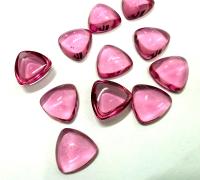 Vintage Swarovski Rose Crystal Triangle Cabochons, unfoiled Flat Back