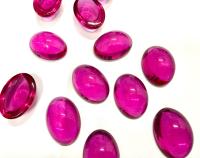 Swarovski 18x13 mm Vintage Fuchsia Unfoiled Flat Back Oval Cabochon 2/6 Pieces