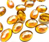 Vintage Swarovski Topaz AB Cabochons, 14x10mm Oval Flat Back unfoiled