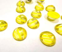 Vintage Swarovski Yellow Cabochons, 13mm Crystal Foiled Flatbacks