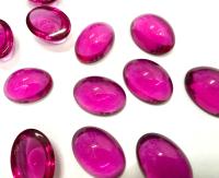 Swarovski 18x13 mm Vintage Fuchsia Unfoiled Flat Back Oval Cabochon 2/6 Pieces