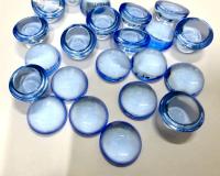 14 mm Swarovski Round Cabochon Cabs Light Sapphire unfoiled Article # 2090/4 Vintage Flat Back