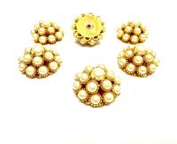 Vintage 18mm Swarovski Pearls Embellishment, Gold Plated DIY Supply