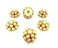 Vintage 18mm Swarovski Pearls Embellishment, Gold Plated DIY Supply