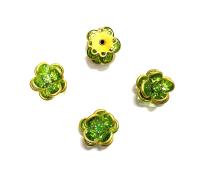 16mm Vintage brass Swarovski Flower Design in Peridot Embellishment DIY Supplies wedding decorations