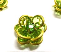 16mm Vintage brass Swarovski Flower Design in Peridot Embellishment DIY Supplies wedding decorations