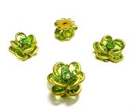 16mm Vintage brass Swarovski Flower Design in Peridot Embellishment DIY Supplies wedding decorations
