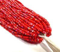 11/0 Charlotte Cut Seed Beads, Patina Reddish mix Aurore Boreale
