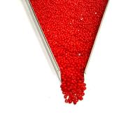 11/0 Opaque Red Coral Charlotte Cut Glass Beads, Faceted Seed Beads