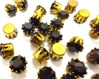 Swarovski Crystal 30ss Vintage Crown Setting, Brass Jewelry Supplies