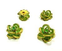 16mm Vintage brass Swarovski Flower Design in Peridot Embellishment DIY Supplies wedding decorations