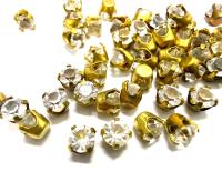 Swarovski Crystal unfoiled 16ss Vintage Setting, Brass Jewelry Supplies