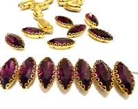 Swarovski Navette Crystal fancy vintage Brass settings
