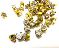 Swarovski Crystal unfoiled 16ss Vintage Setting, Brass Jewelry Supplies