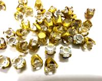 Swarovski Crystal unfoiled 16ss Vintage Setting, Brass Jewelry Supplies