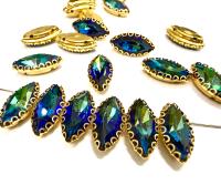 Swarovski Navette Crystal fancy vintage Brass settings