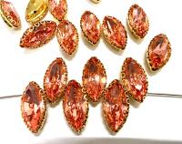 Swarovski Navette Crystal fancy vintage Brass settings
