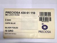 3mm Preciosa Crystal Capri Blue Flat Back Sew-On Stones