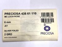 6mm Jet Lochrose Stones – Preciosa Flat Back Sew-On Stones , Czech Beads