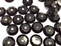 7mm Jet Lochrose Stones – Preciosa Flat Back Sew-On Stones , Czech Beads
