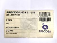 7mm Jet Lochrose Stones – Preciosa Flat Back Sew-On Stones , Czech Beads