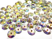 8mm Crystal Aurore Boreale Lochrose Stones – Preciosa Flat Back Sew-On Stones , Czech Beads