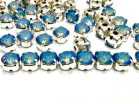 Sky Blue Opal Swarovski Crystal Montees, Silver Plated (28ss)