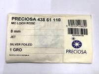 8mm Jet Lochrose Stones – Preciosa Flat Back Sew-On Stones , Czech Beads