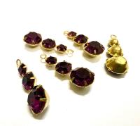25 mm Vintage Gold plated Swarovski Dangle drop DIY Supplies wedding jewelry