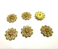 16mm Vintage brass Swarovski Flower Design crystal Embellishment DIY Supplies wedding decorations