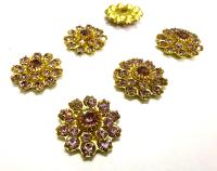 16mm Vintage brass Swarovski Flower Design in Light Amethyst crystal Embellishment DIY Supplies wedding decorations