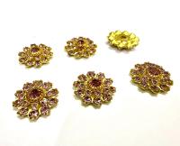 16mm Vintage brass Swarovski Flower Design in Light Amethyst crystal Embellishment DIY Supplies wedding decorations