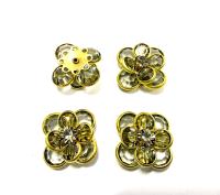 16mm Vintage brass Swarovski Flower Design in Black Diamond Embellishment DIY Supplies wedding decorations