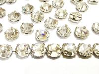 Vintage Swarovski Crystal Rose Montees, 40ss Silver Plated Settings
