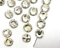 Vintage Swarovski Crystal Rose Montees, 40ss Silver Plated Settings