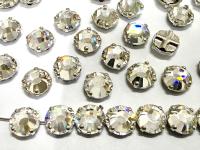 Vintage Swarovski Crystal Rose Montees, 40ss Silver Plated Settings