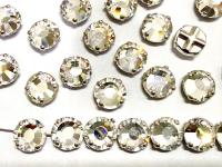 Vintage Swarovski Crystal Rose Montees, 40ss Silver Plated Settings