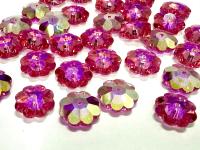12mm Swarovski Crystal Flower Beads, Rose Aurore Boreale Finish