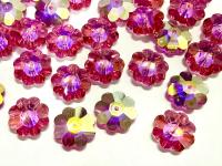 12mm Swarovski Crystal Flower Beads, Rose Aurore Boreale Finish