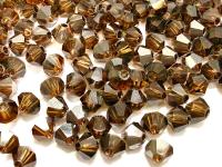 4mm Smoked Topaz Satin Swarovski Bicone Beads, Jewelry Making Supplies