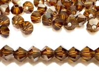 4mm Smoked Topaz Satin Swarovski Bicone Beads, Jewelry Making Supplies