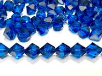 6mm Capri Blue Satin Swarovski Bicone Beads, Jewelry Making Supplies