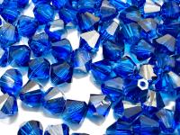 6mm Capri Blue Satin Swarovski Bicone Beads, Jewelry Making Supplies