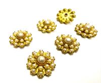 16mm Vintage brass Swarovski Flower Design in pearl crystal Embellishment DIY Supplies wedding decorations