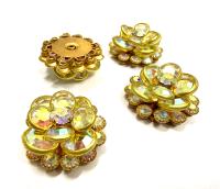 22 mm in brass channel beads in unfoiled crystal AB Embellishment DIY Supplies wedding decorations