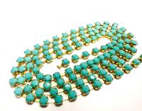 Preciosa Turquoise Rhinestone Chain, 12ss Crystal Embellishments