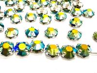 Crystal Jet AB Swarovski Rose Montees, 34ss Silver Plated Setting